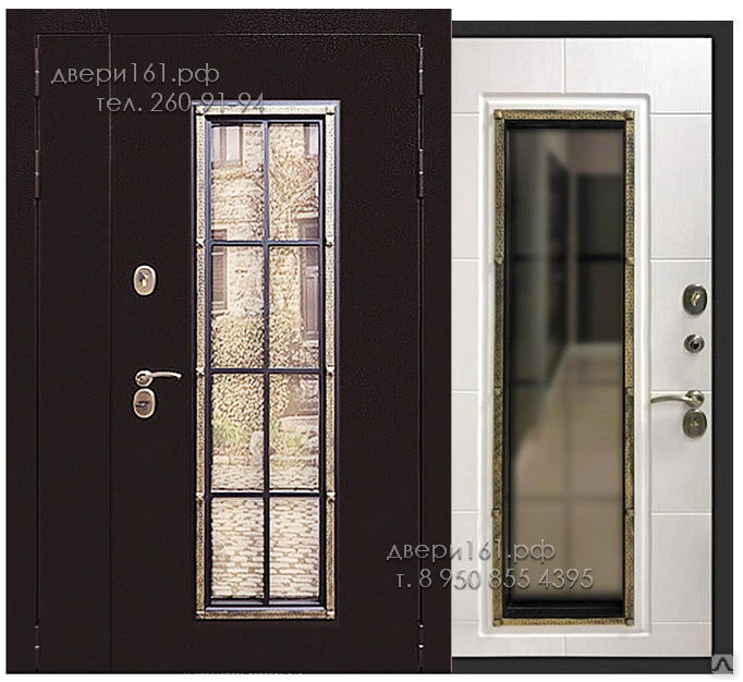 Входная двустворчатая (1100*2050) дверь Агора медь с двойным стеклопакетом.