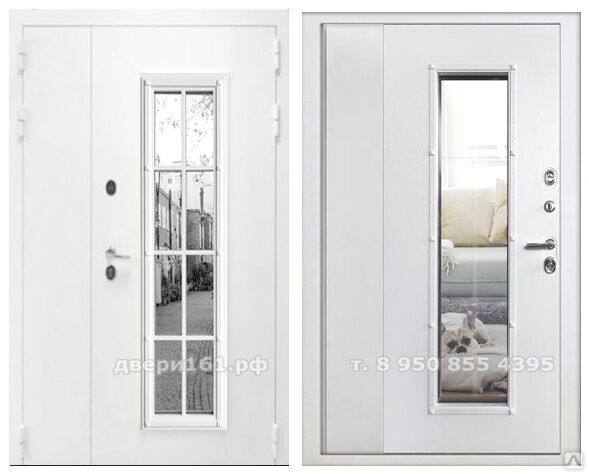 Дверь Агора нестандарт 1100*2050 белая с двойным стеклопакетом и ковкой