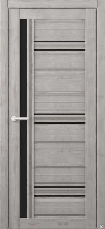 Межкомнатная дверь Невада Soft -Touch графит / чёрное стекло.