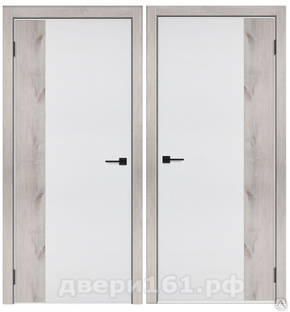 Нефрит 2 белая эмаль рустик серый (ПВХ) Тандор межкомнатная дверь #1