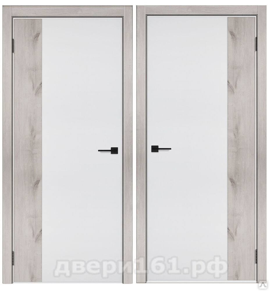 Нефрит 2 белая эмаль рустик серый (ПВХ) Тандор межкомнатная дверь