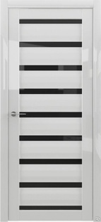 Сидней белый глянец / чёрное стекло межкомнатная дверь. Экошпон Альберо. #1