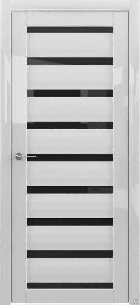 Сидней белый глянец / чёрное стекло межкомнатная дверь. Экошпон Альберо.