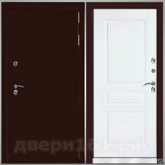 Термо Классика Эвер (Муар бордо белая) входная дверь с терморазрывом. Йошкар-Ола, Россия.