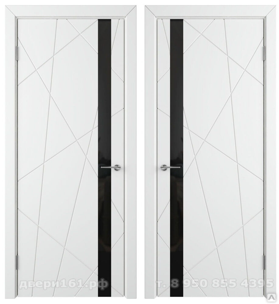 Флитта межкомнатная дверь Flitta polar black glass покрытие белая эмаль. Производство Россия