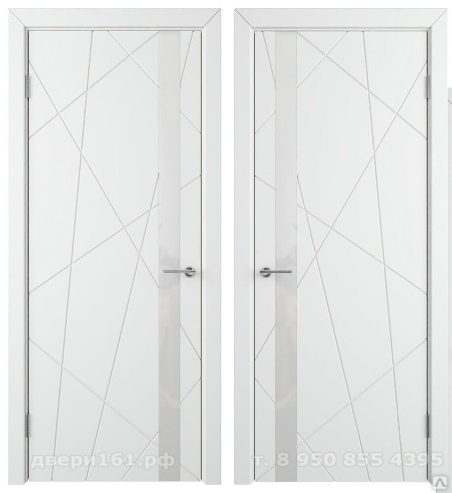 Флитта межкомнатная дверь Flitta polar white glass покрытие белая эмаль. Производство Россия