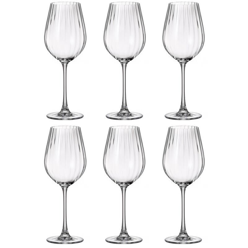 Набор бокалов для вина Crystal Bohemia Col Optic стеклянные 500 мл (6 штук в упаковке)