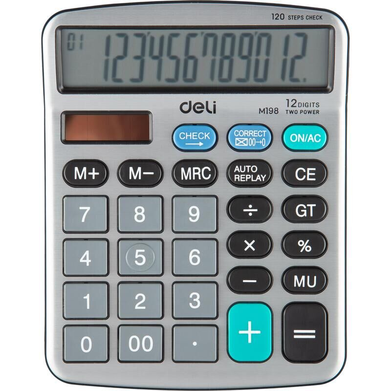 Калькулятор настольный Deli Core 12-разрядный серебристый 153x120.5x29 мм