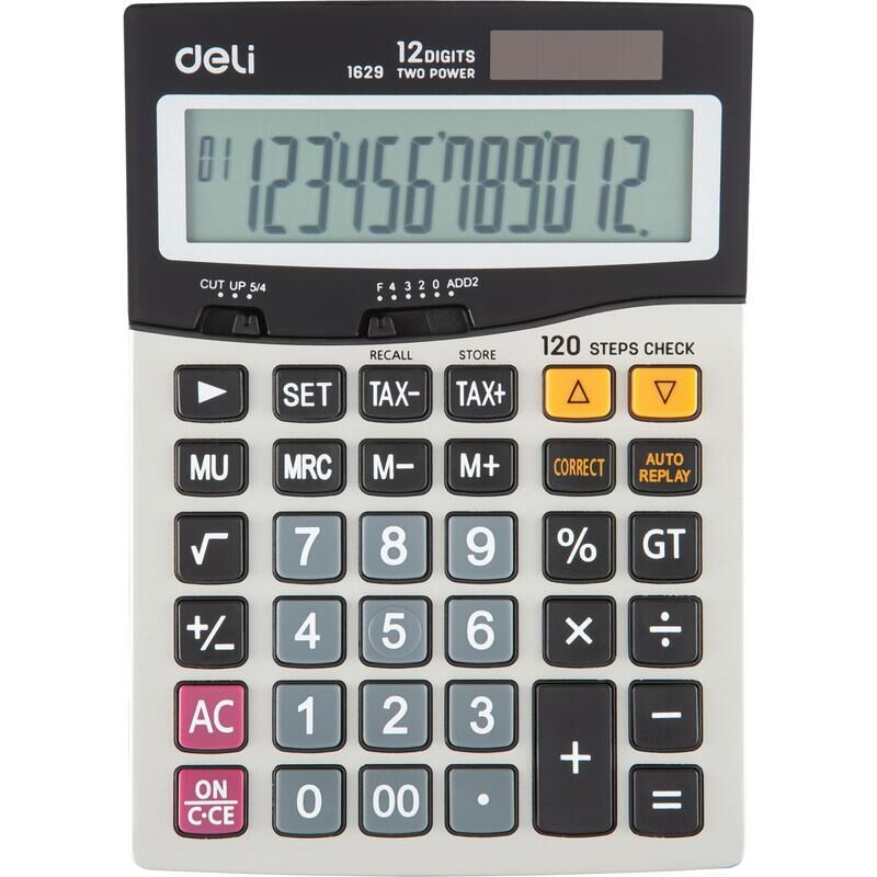 Калькулятор настольный Deli Core 12-разрядный серебристый 181x130x37 мм