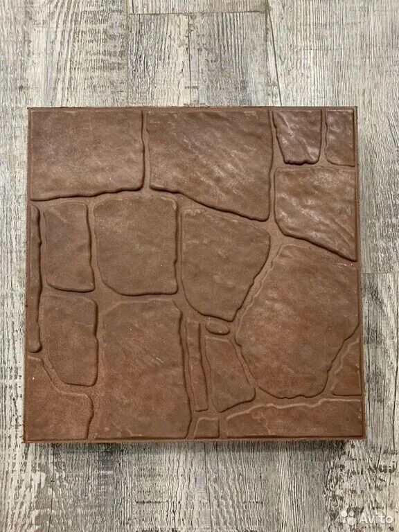Плитка полимерно-песчаная "дикий камень" 330x330x35 мм коричневый