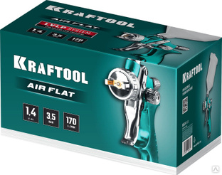 KRAFTOOL AirFlat, LVLP, 1.4 мм, пневматический краскопульт с верхним бачком (06524-1.4) #1