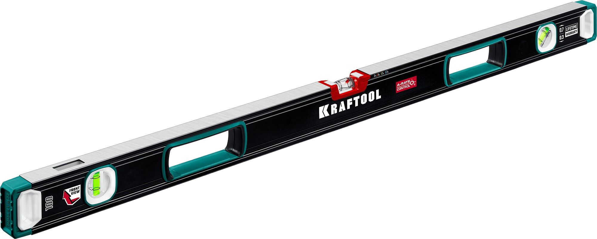 KRAFTOOL A-RATE CONTROL, 1000 мм, точность 0.3 мм/м, с инновационным зеркальным глазком, сверхпрочный уровень (34986-100