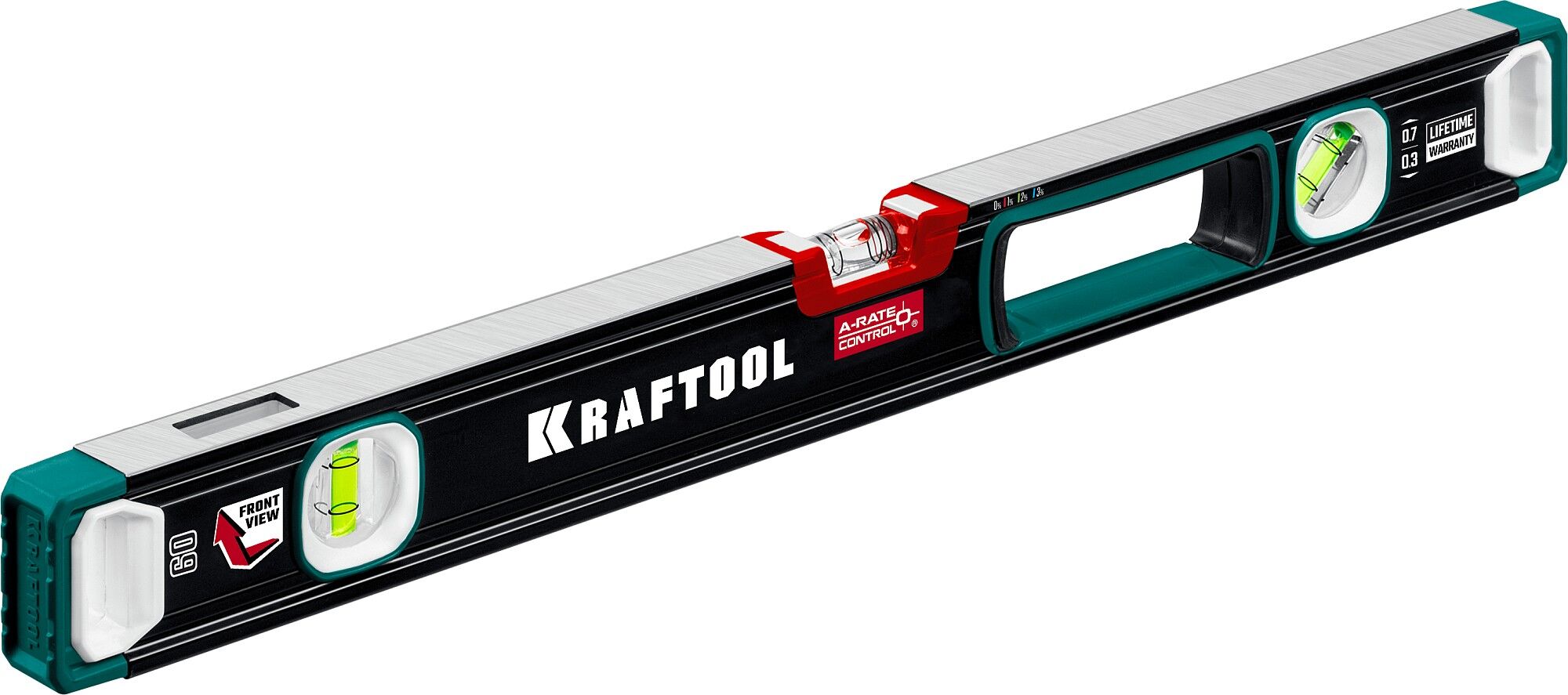 KRAFTOOL A-RATE CONTROL, 600 мм, точность 0.3 мм/м, с инновационным зеркальным глазком, сверхпрочный уровень (34986-60)