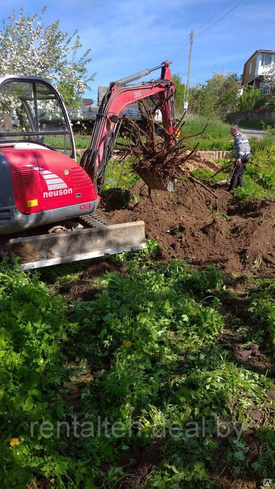 Корчевание пней мини-экскаватором, цена от 80 бел. руб в Минске от ...