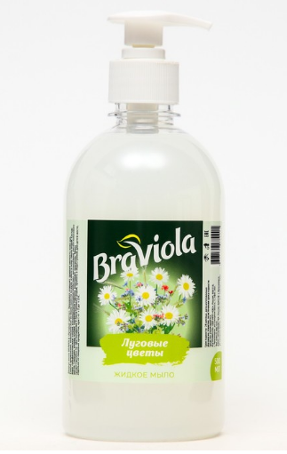 Мыло жидкое BRAVO 500мл. с дозатором луговые цветы