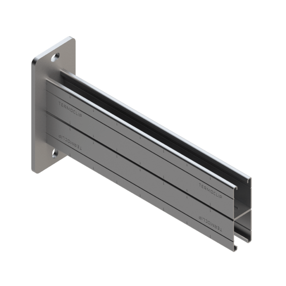 Консоль Termoclip TCA D H HDG двойная для средних и высоких нагрузок горячеоцинкованная сталь, 41x82x2x400 мм