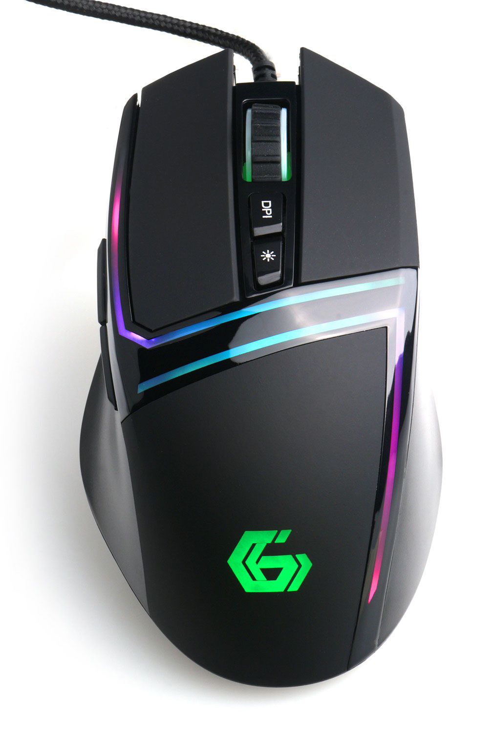 Мышь компьютерная игровая "Gembird" MG-590, USB, 7кн, 6400DPI, RGB, кабель 1,8м, черный 2