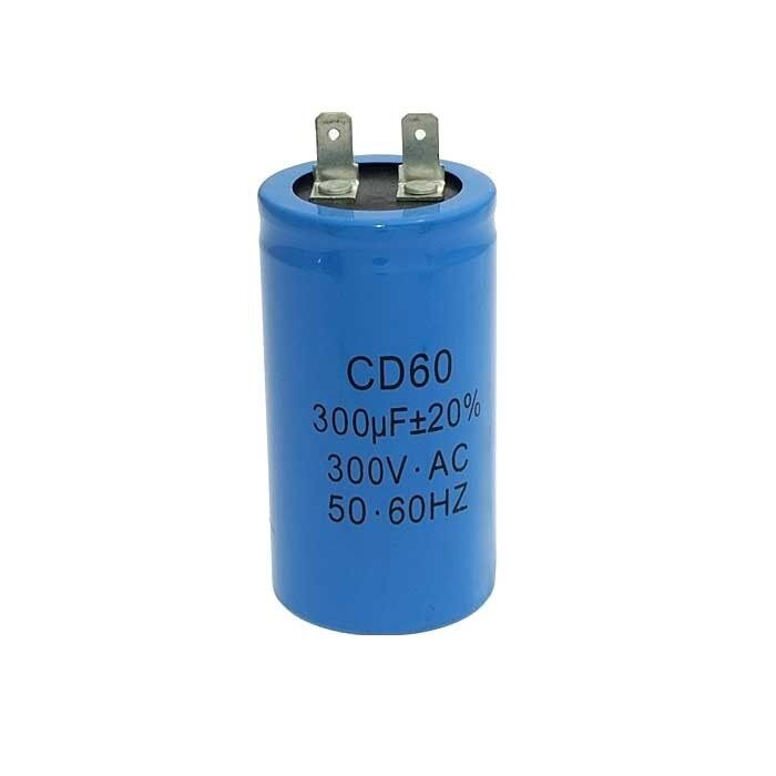 Конденсатор CD60 300mkF-300V ±5% 50Hz, 50x100мм, две клеммы 5,0мм (SAIFU)