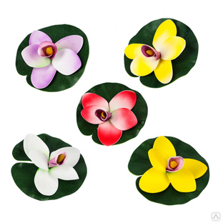 INBLOOM Орхидея декоративная для пруда, ПВХ, 14см, 5 цветов #1