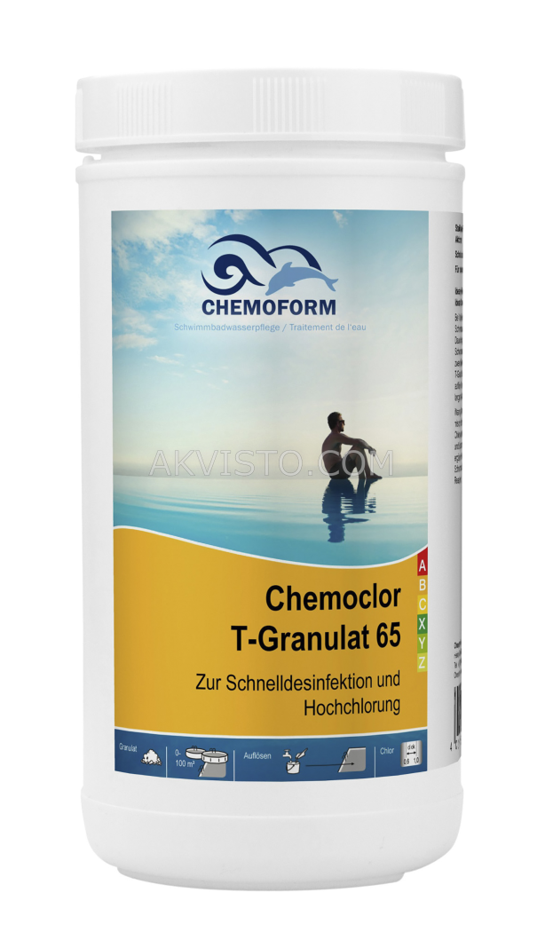 Кемохлор Т-65 быстрорастворимый стабилизированный хлор 56% в гранулах 1кг Chemoform (Кемоформ)