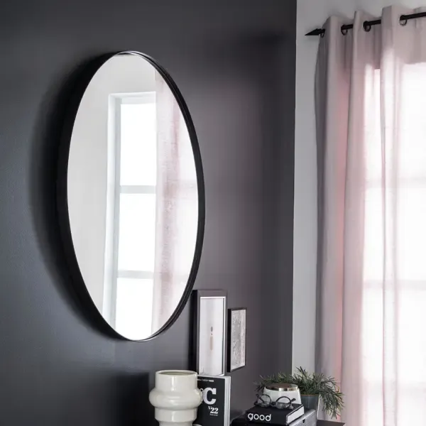 Зеркало декоративное настенное Inspire Focale, 81 см, цвет черный