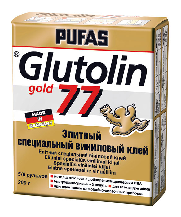 Обойный клей Pufas Glutolin gold 77 Элитный специальный виниловый 200 г