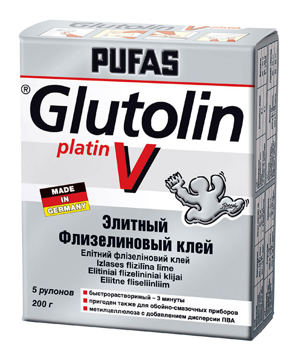 Обойный клей Pufas Glutolin platin V Элитный Флизелиновый 200 г