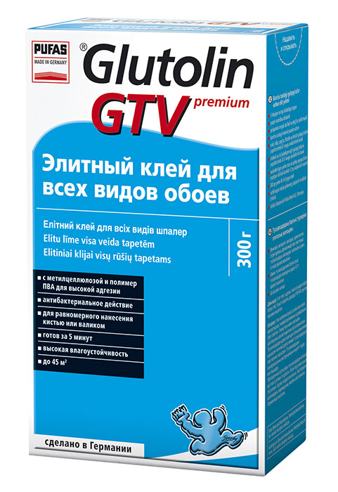 Обойный клей Pufas Glutolin GTV premium Элитный клей для всех видов обоев 300 г