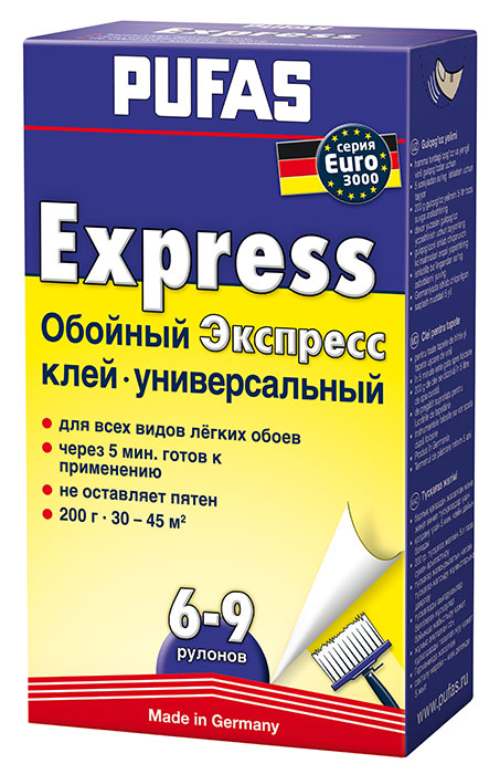 Обойный клей Pufas EURO 3000 Express Универсальный 200 г