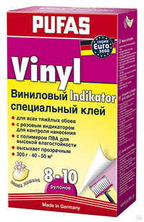 Обойный клей Pufas EURO 3000 Vinyl Индикатор Виниловый специальный 300 г 